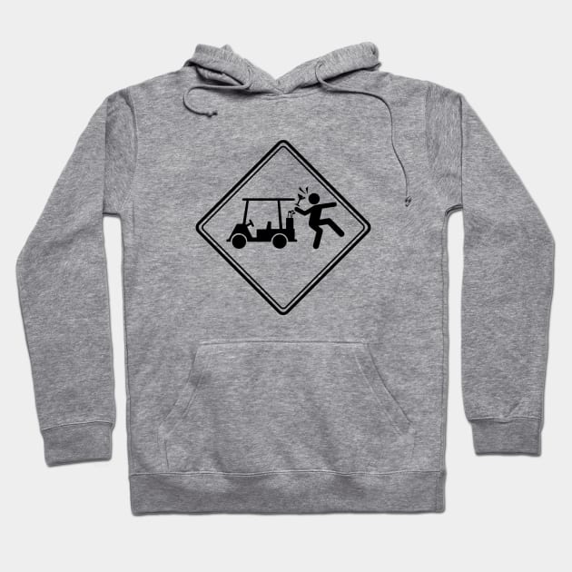 Golf Cart Accident (Black) Hoodie by ZPDesign